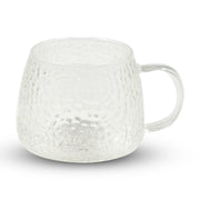 CRYSTAL PEBBLE GLASS MUG / PURE GRIP HAMMERED GLASS CUP