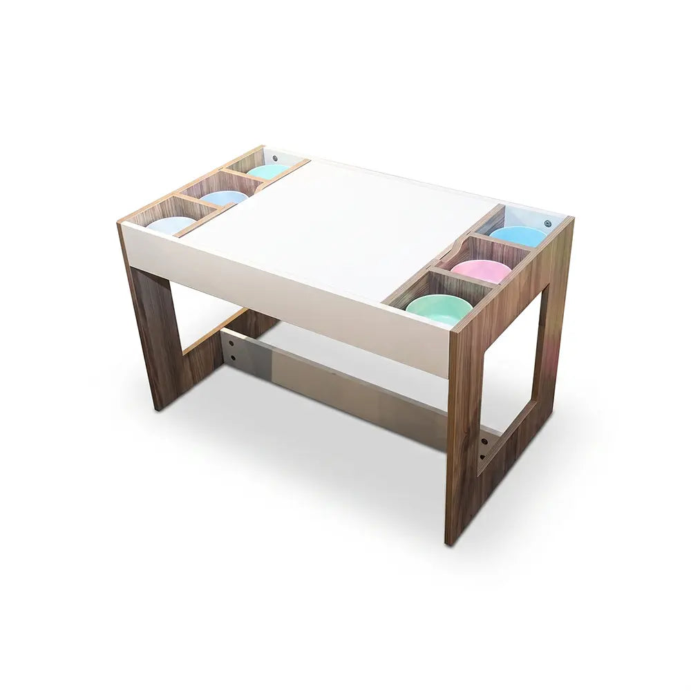 Kids Wooden Study Table with Side Compartments