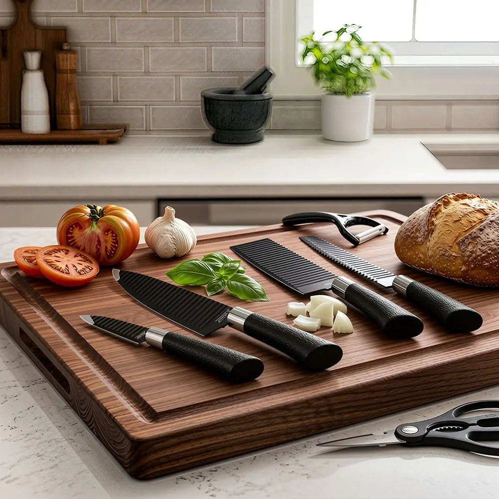 Kitchen Knife Set with Peeler and Scissors