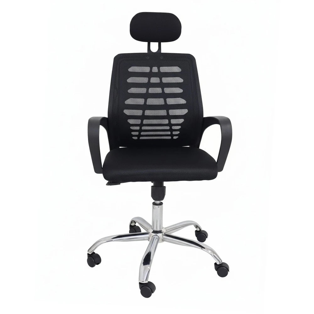 Modern High-Back Mesh Office Chair with Adjustable Headrest