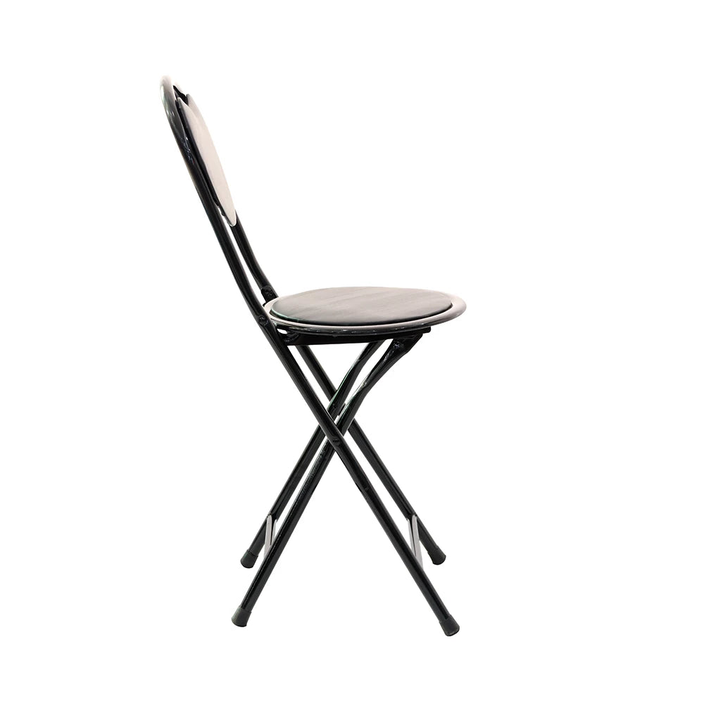 CUSHION SEAT METAL STACKABLE FOLDING CHAIR-BLACK