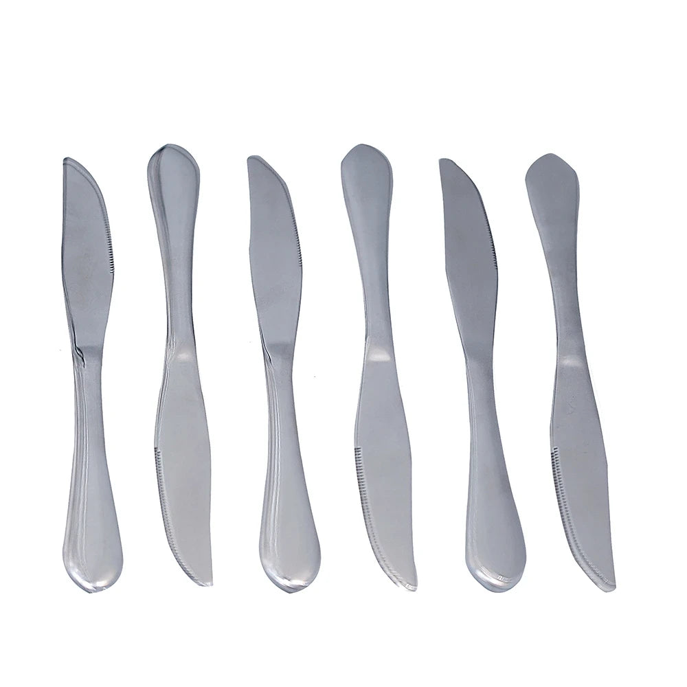 STAINLESS STEEL DINNER KNIFE SET – 6 PIECES | ESSENTIAL TABLE KNIFE SET