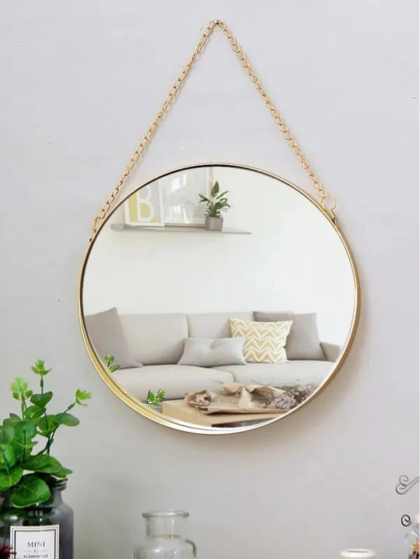GOLDEN HANGING MIRROR BIG