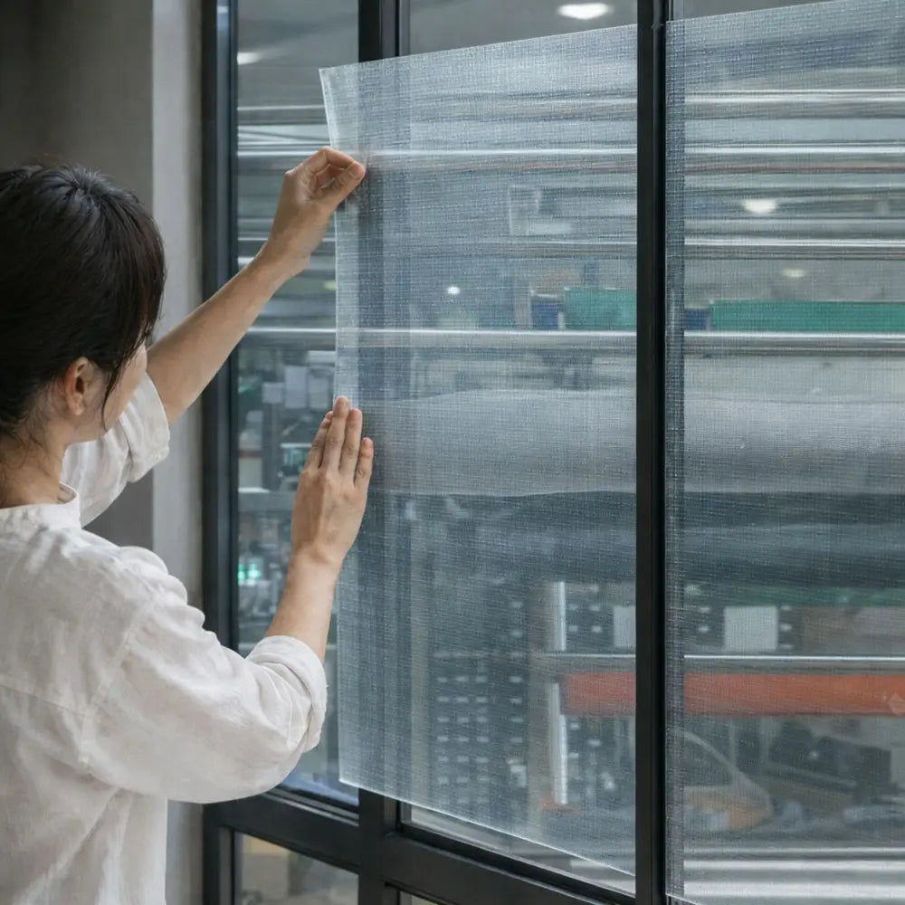 Linen Texture Glass Sticker – Decorative Privacy Window