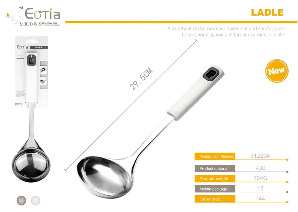ERGONOMIC STAINLESS STEEL LADLE – PERFECT FOR SERVING SOUPS & STEWS