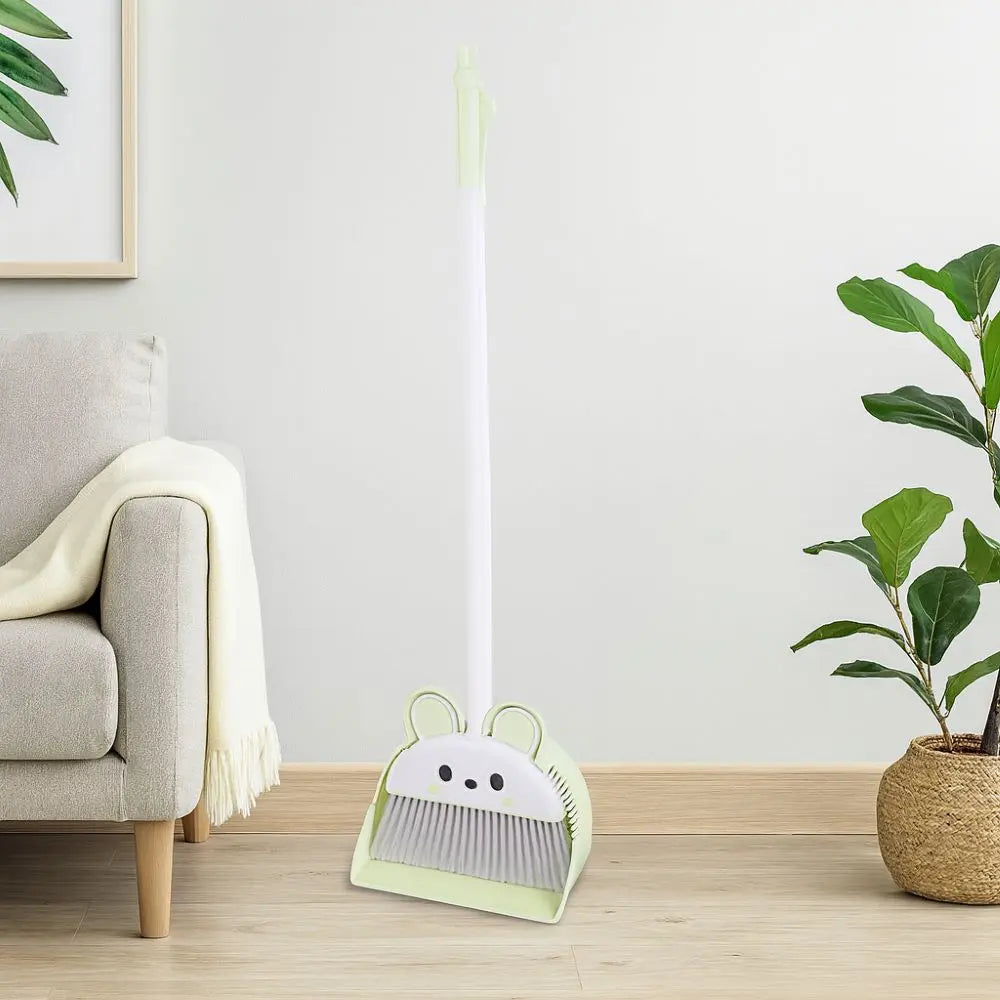 Long Handle Bunny Broom and Dustpan Set