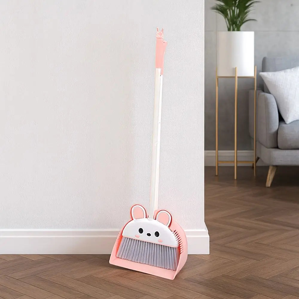Long Handle Bunny Broom and Dustpan Set