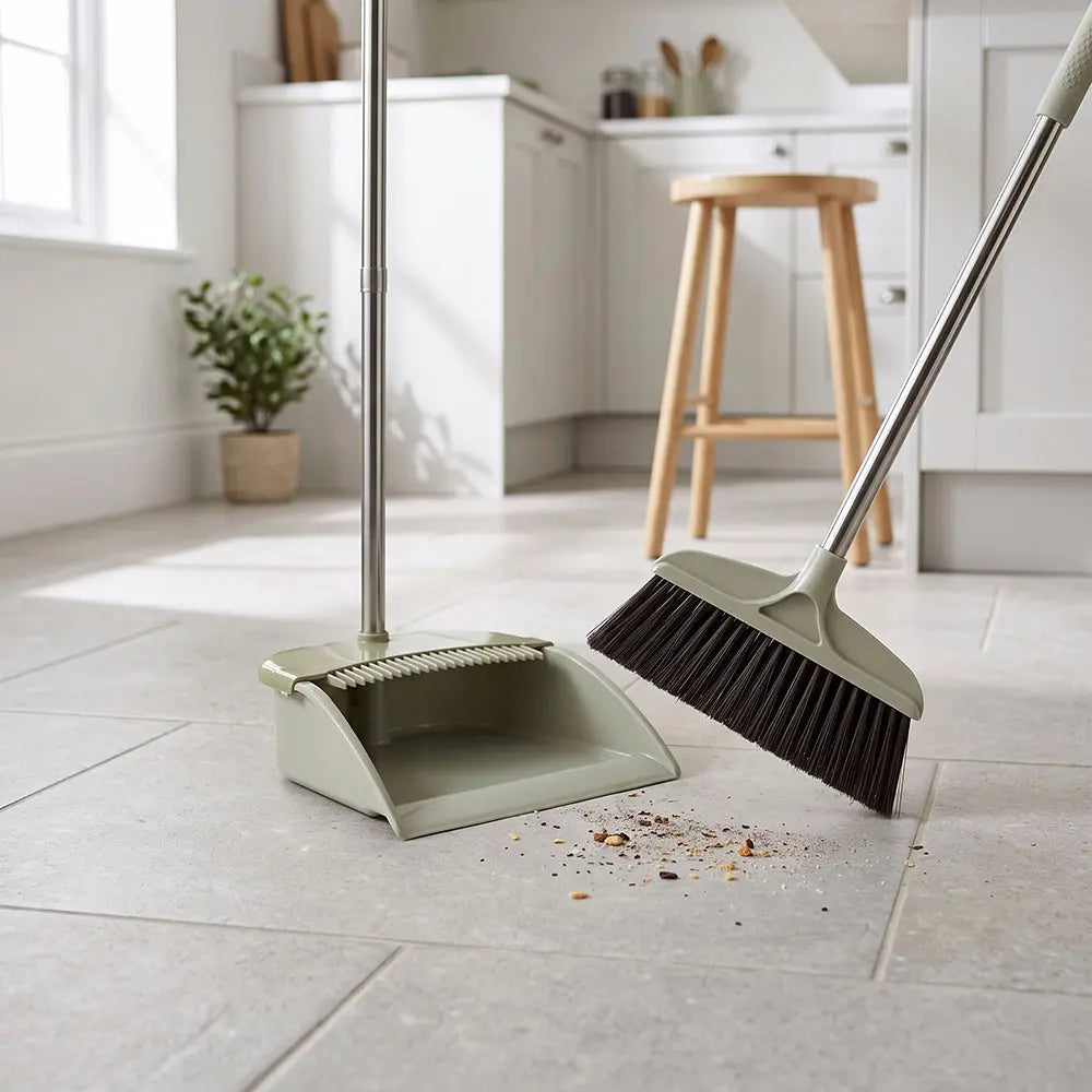 Long Handle Broom and Dustpan Set