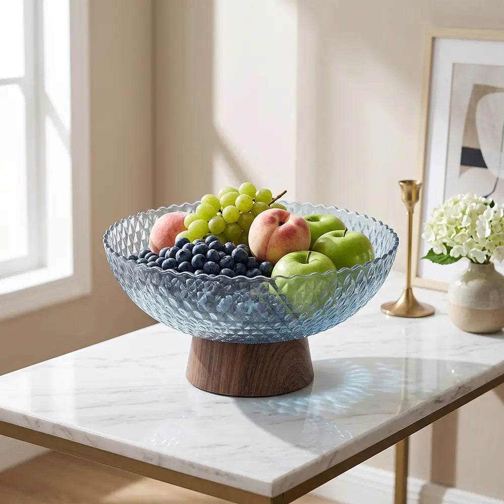 Decorative Crystal-Style Fruit Bowl