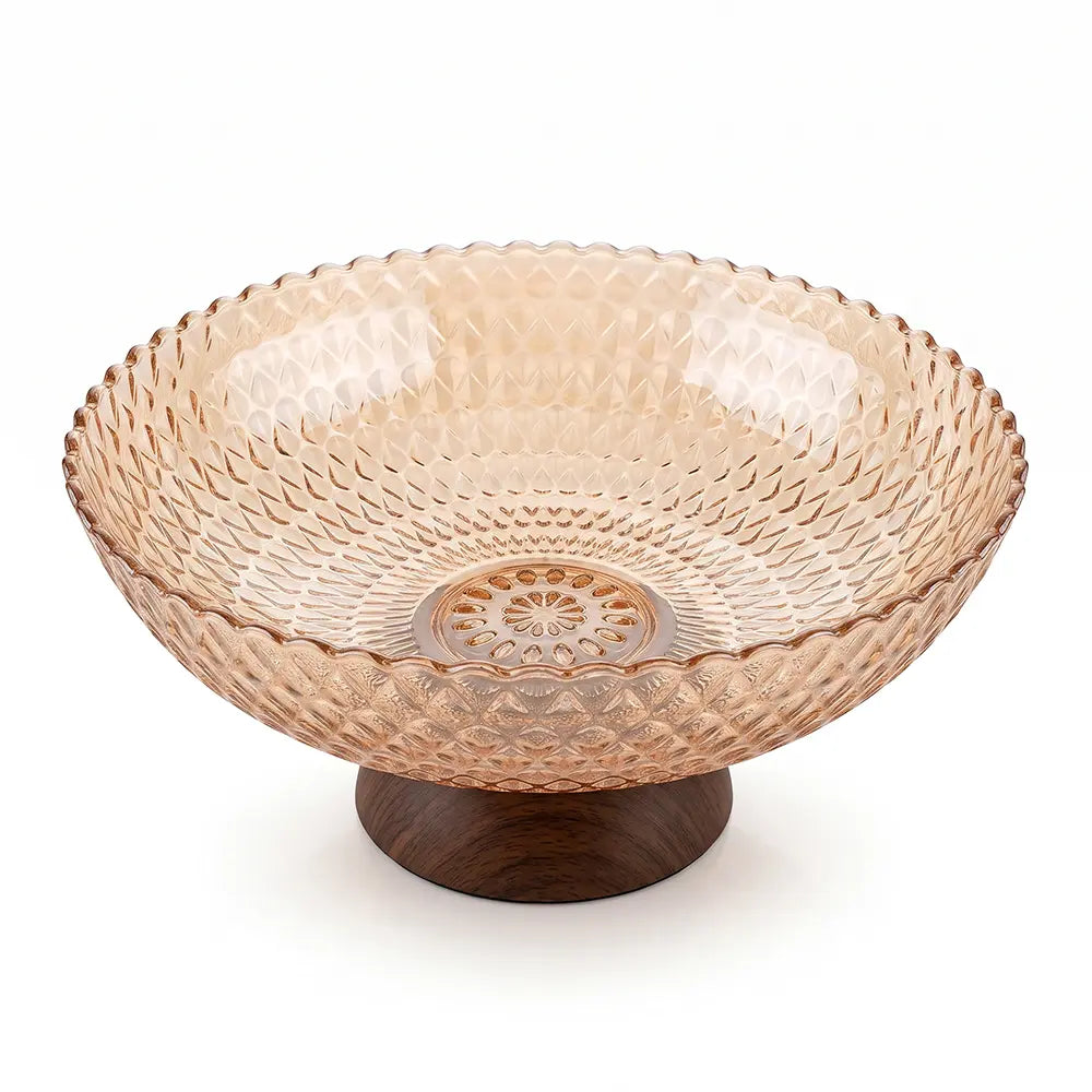 Decorative Crystal-Style Fruit Bowl