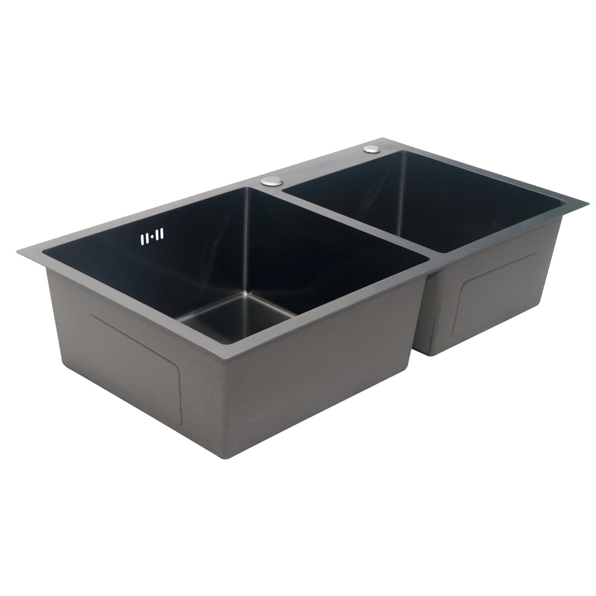 STAINLESS STEEL BLACK FINISH DOUBLE BOWL SINK
