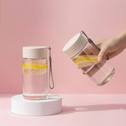 Minimal Clear Drinking Bottle with Carry Strap