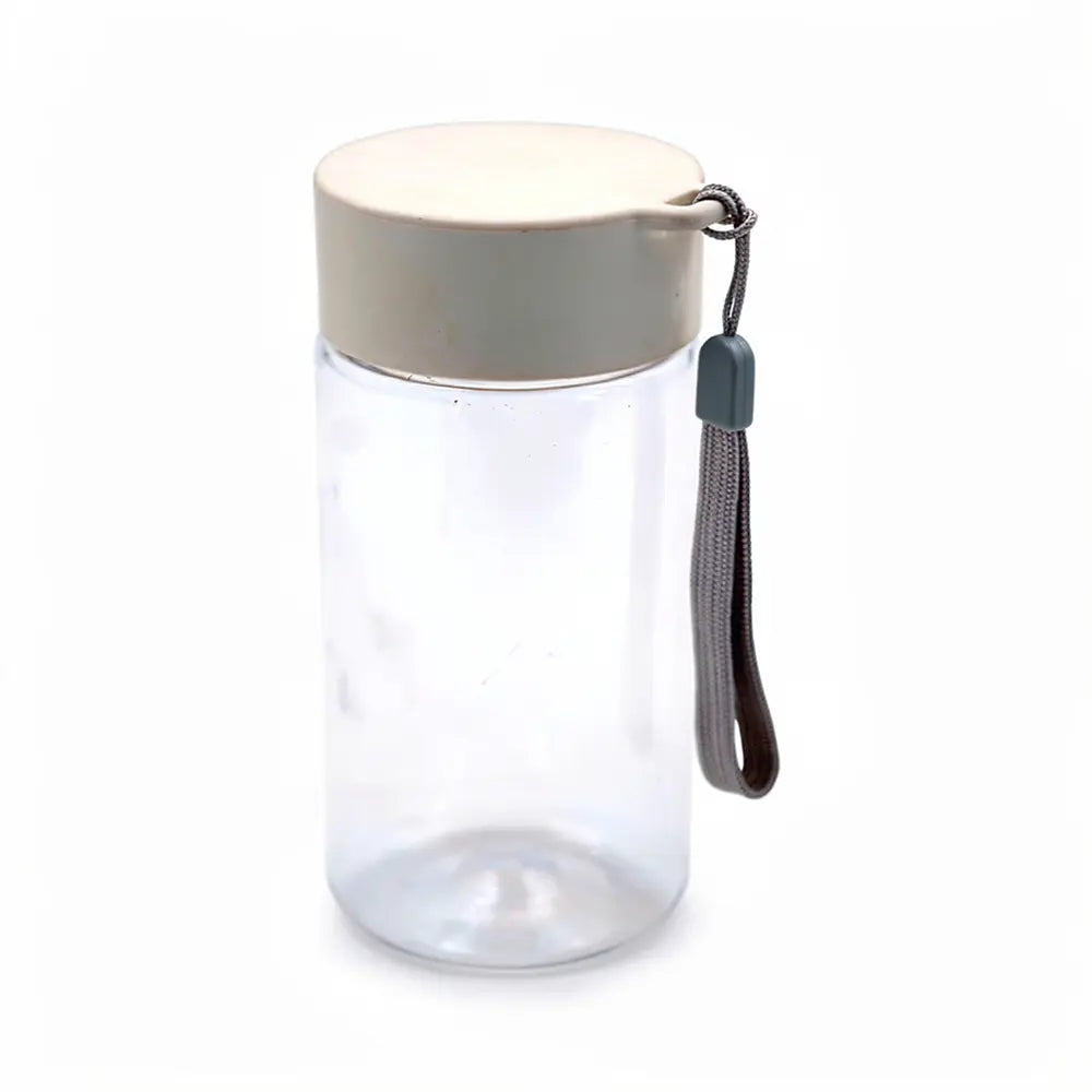 Minimal Clear Drinking Bottle with Carry Strap