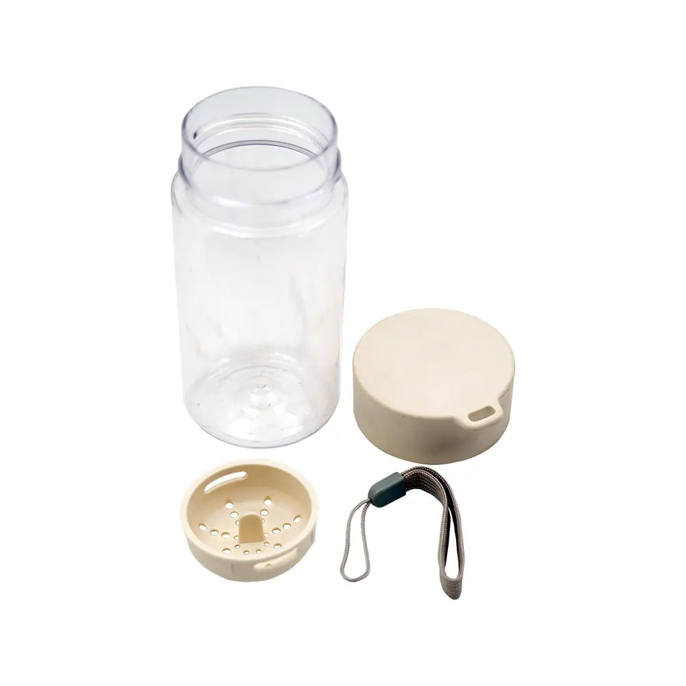 Minimal Clear Drinking Bottle with Carry Strap