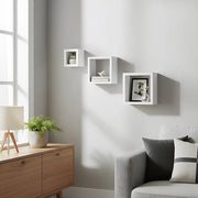 Modern White Square Floating Wall Shelves