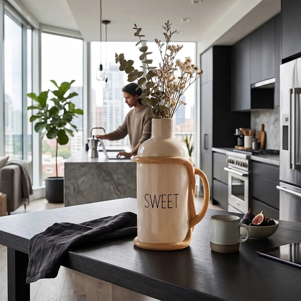 Modern Ceramic Handle Vase
