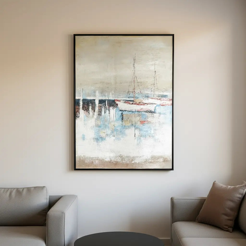 Modern Coastal Boat Painting Wall Frame