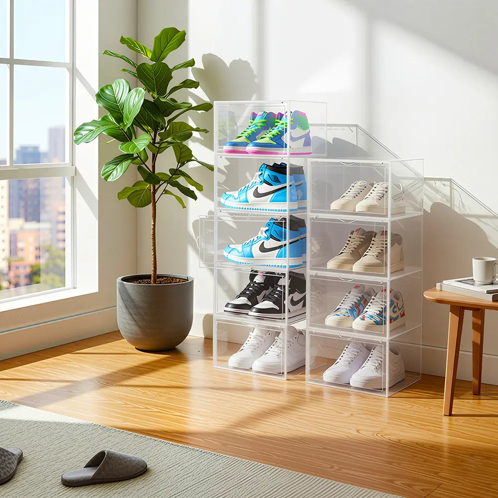 Modern Compact Stackable Shoe Display Storage Organizer