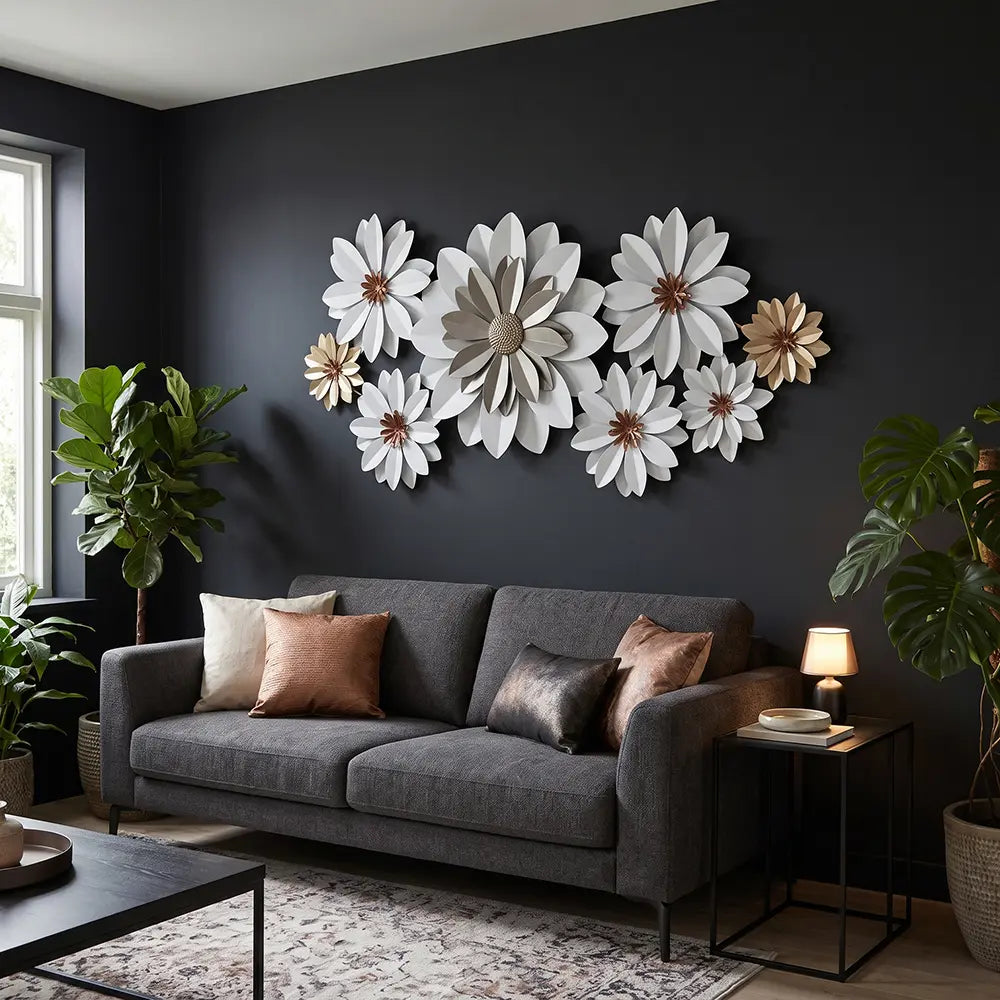 Modern Daisy Metal Wall Art