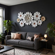 Modern Daisy Metal Wall Art