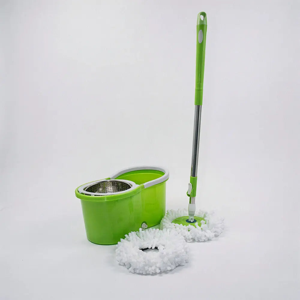 Modern Green 360° Spin Mop and Bucket Set for Floor Cleaning
