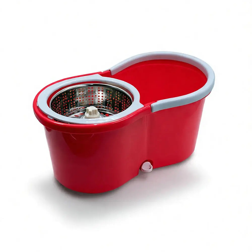 Modern Red 360° Spin Mop and Bucket Set for Floor Cleaning
