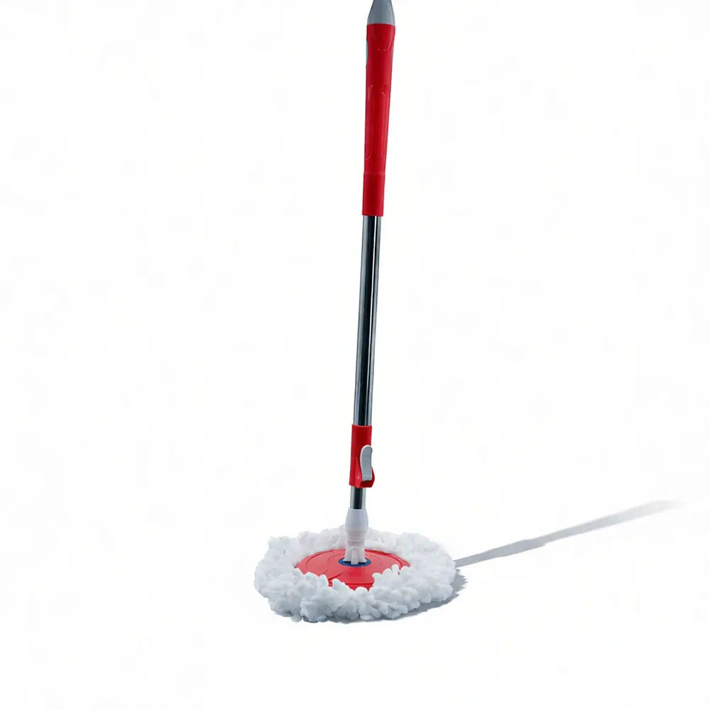 Modern Red 360° Spin Mop and Bucket Set for Floor Cleaning