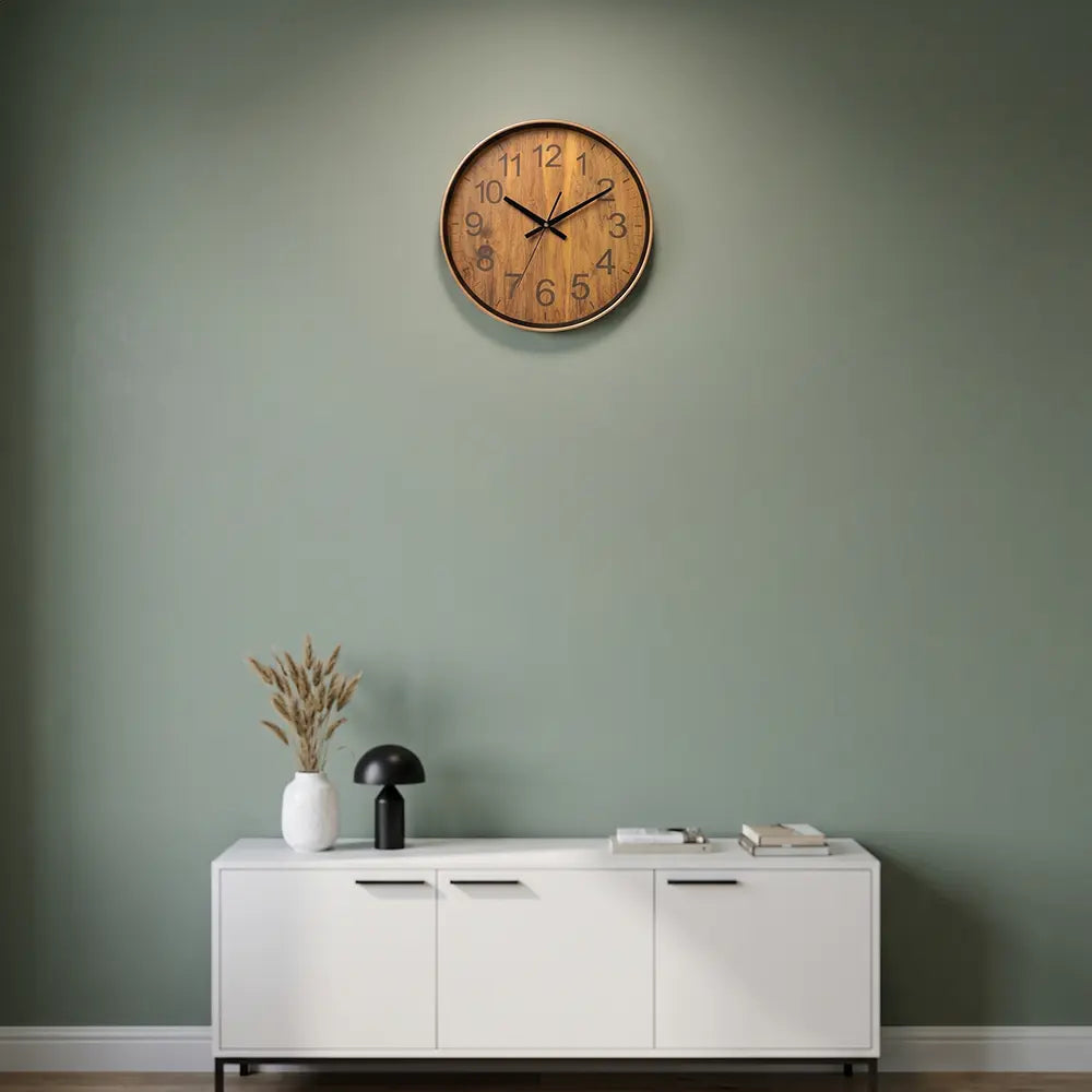 Modern Rustic Round Wall Clock