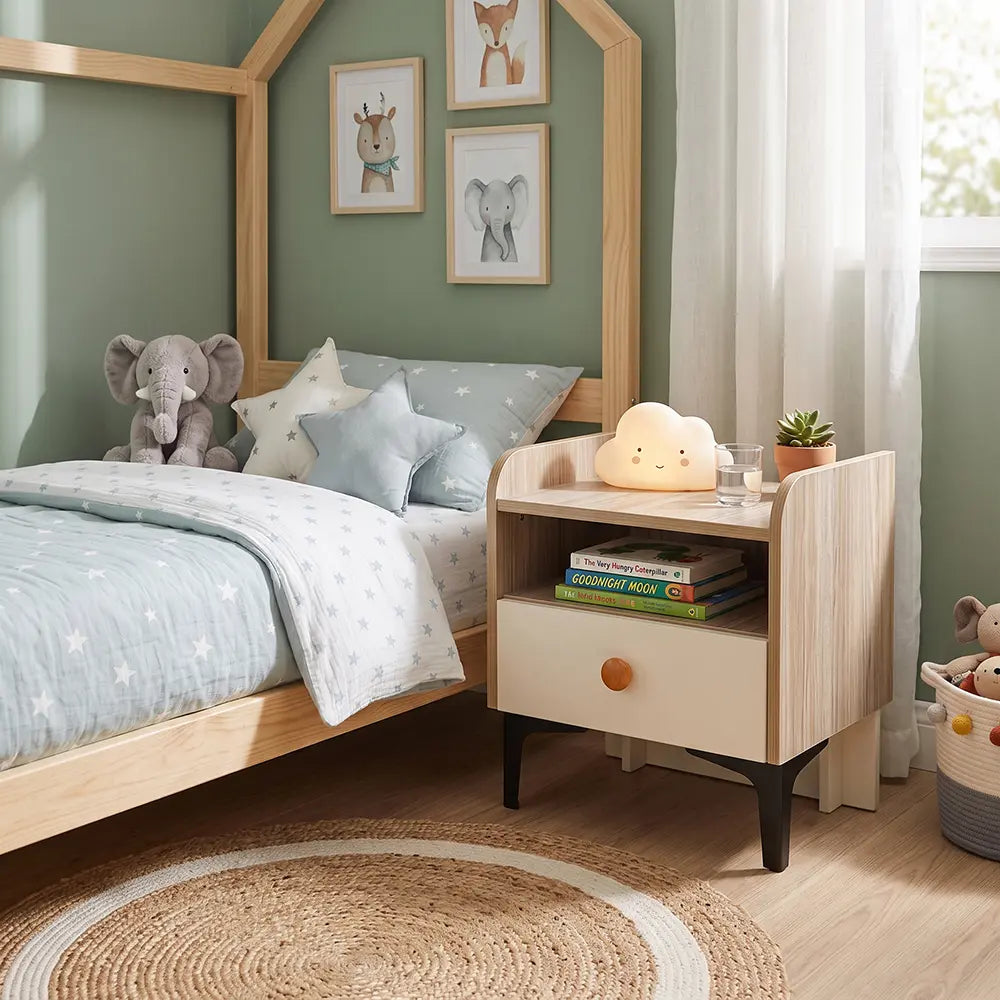 Modern Minimalist Bedside Table with Storage