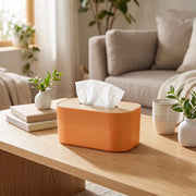 Modern Ribbed Tissue Box Holder with Lid