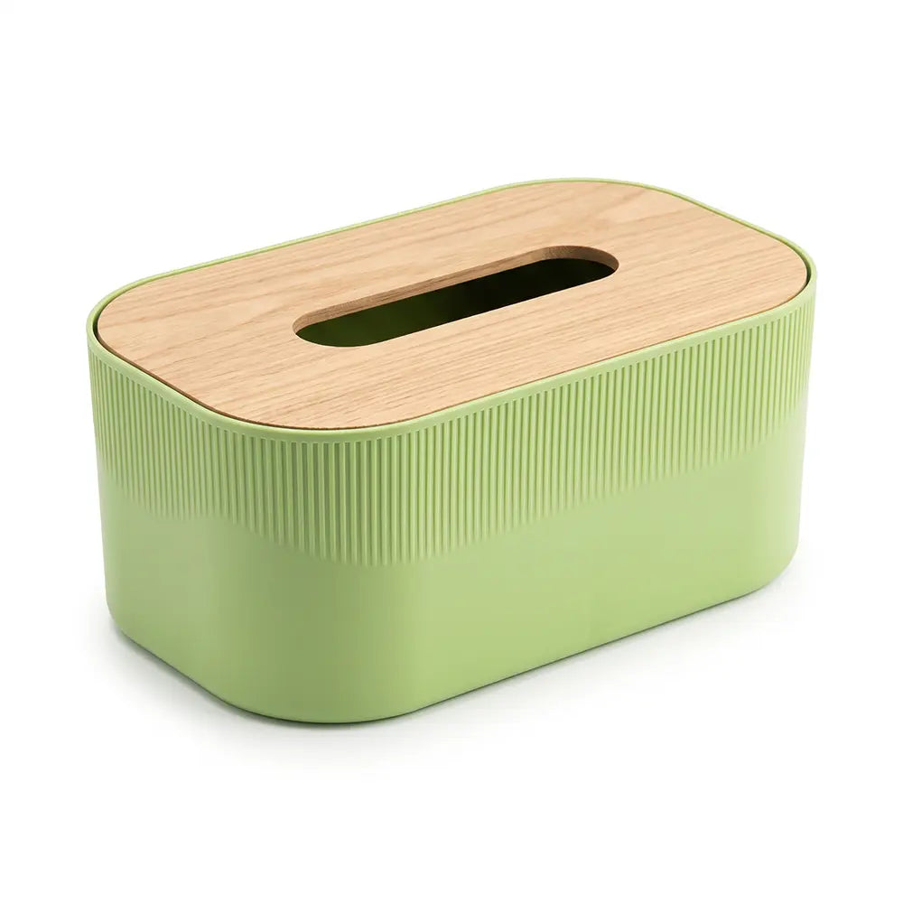 Modern Ribbed Tissue Box Holder with Lid