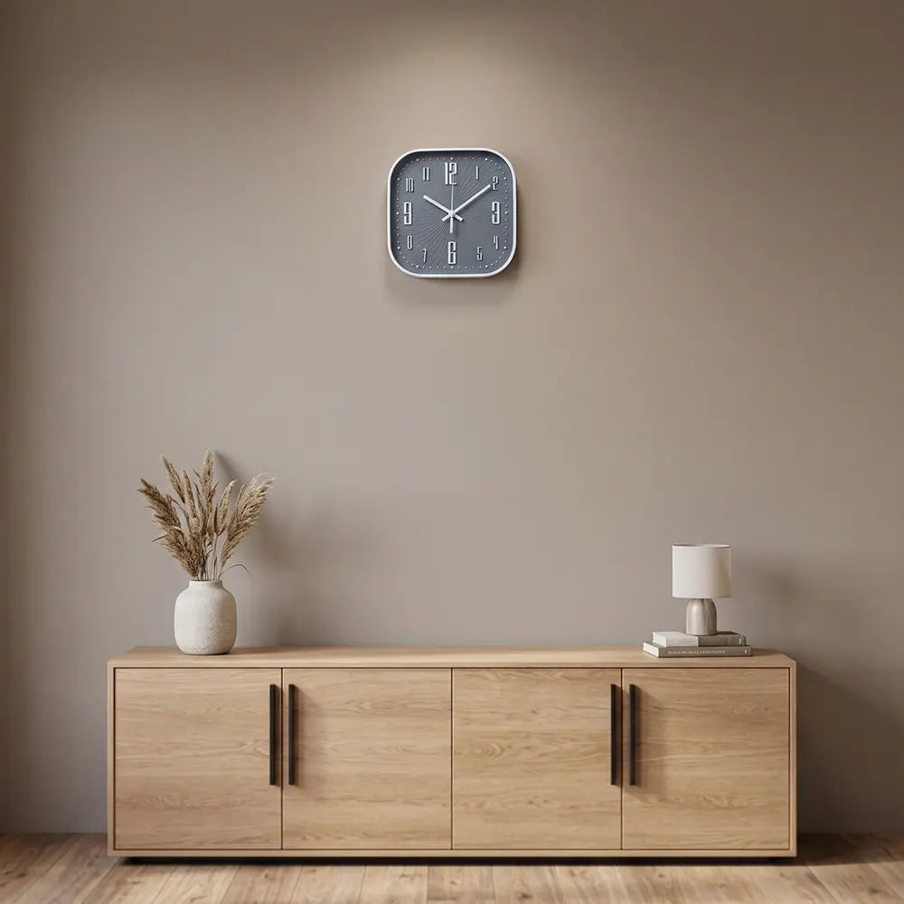 Modern Square Wall Clock with 3D Numbers