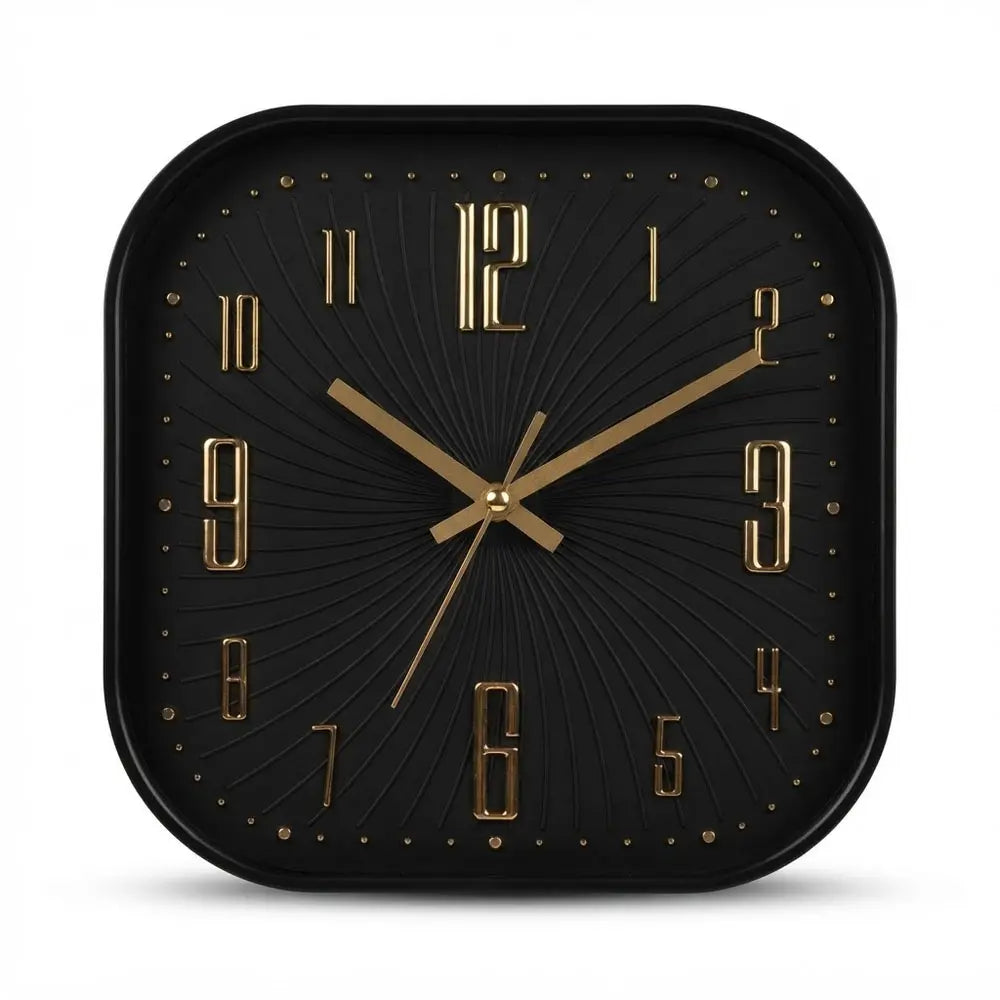 Modern Square Wall Clock with 3D Numbers