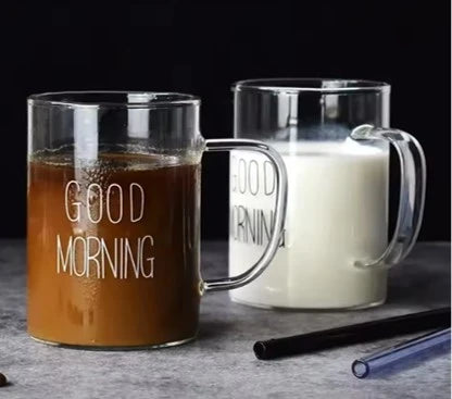 GOOD MORNING CLEAR GLASS MUG