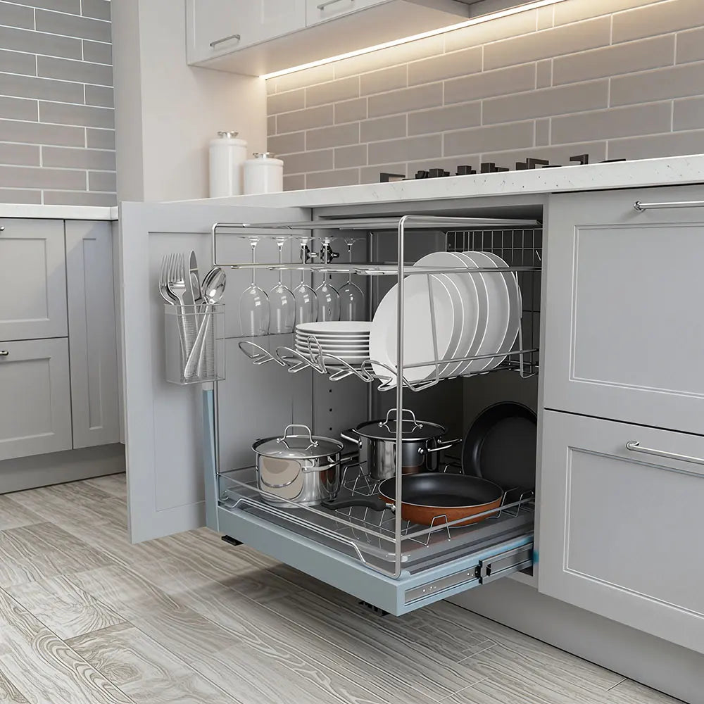 Multipurpose Dish Drying Rack with Glass Holder