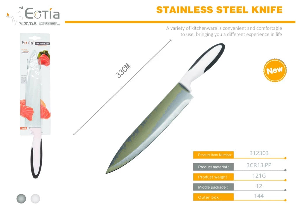 DURABLE STAINLESS STEEL CHEF'S KNIFE – IDEAL FOR PROFESSIONAL & HOME USE