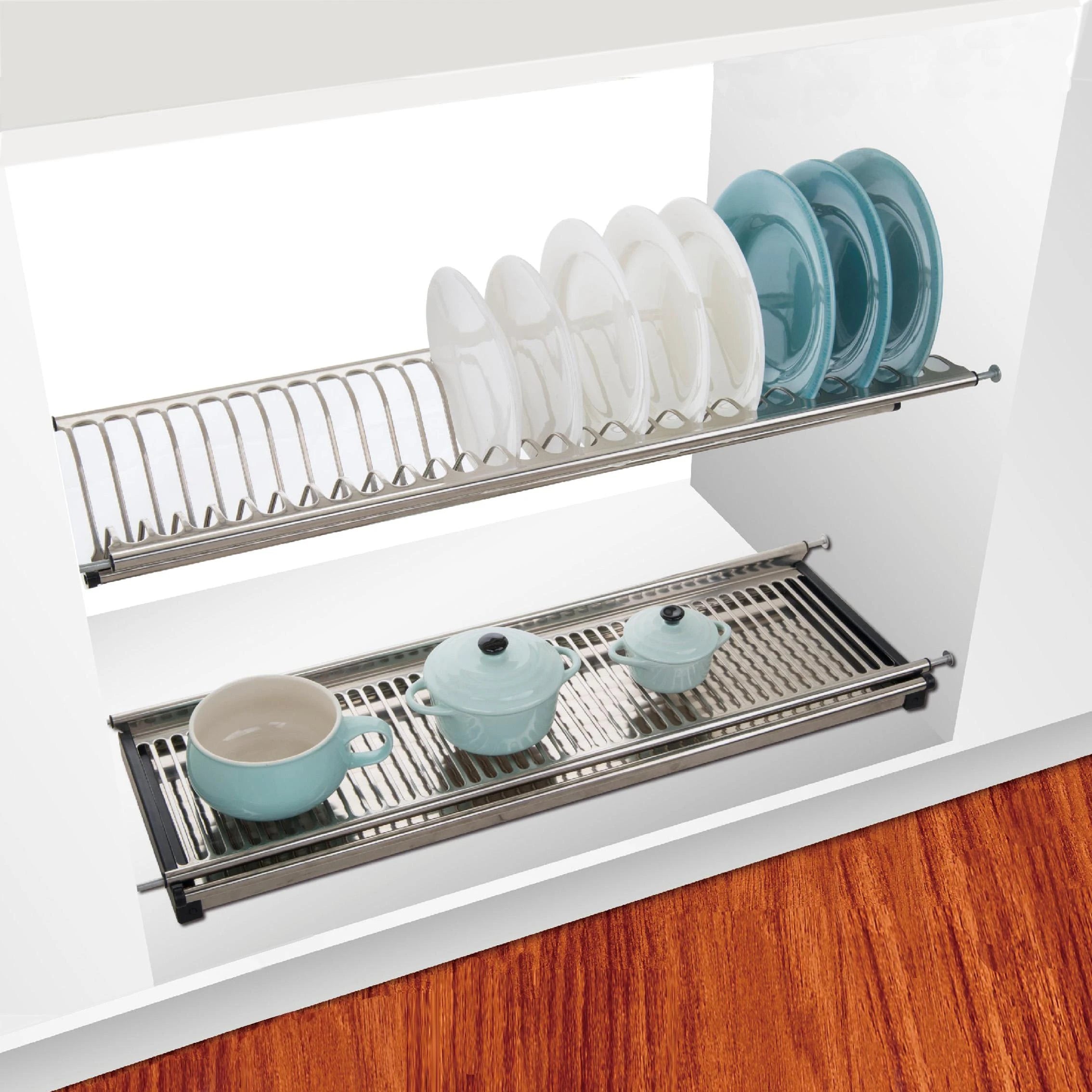 DUAL-LEVEL DISH DRYING RACK
