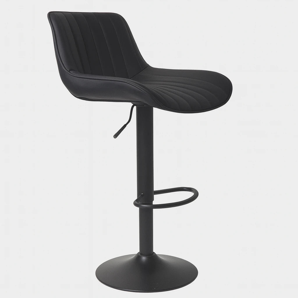 Contemporary Black Adjustable Bar Stool / Modern Black Swivel Counter Chair