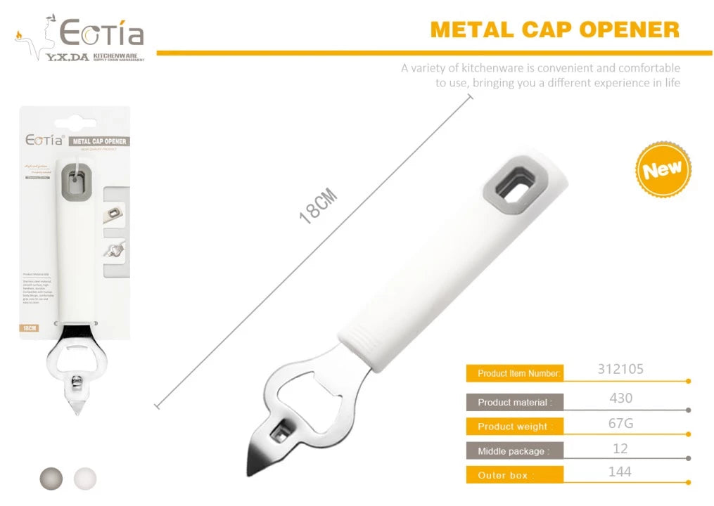 HEAVY-DUTY METAL BOTTLE OPENER – EASY GRIP HANDLE FOR QUICK OPENING