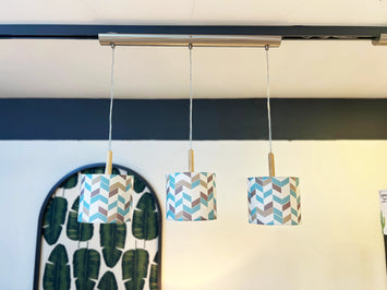 CHEVRON PATTERN TRIPLE HANGING LAMP
