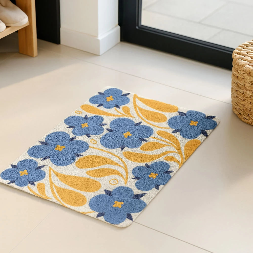 Floral Print Door Carpet – Anti-Slip Floor Mat