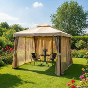 Outdoor Garden Gazebo Tent with Mesh Curtains