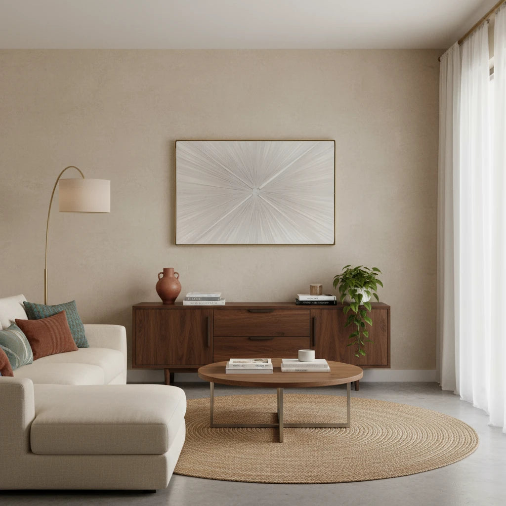 Silver Radiance Decorative Wall Frame – Modern Living Room Art