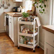 Plastic 3-Tier Storage Trolley with Wheels