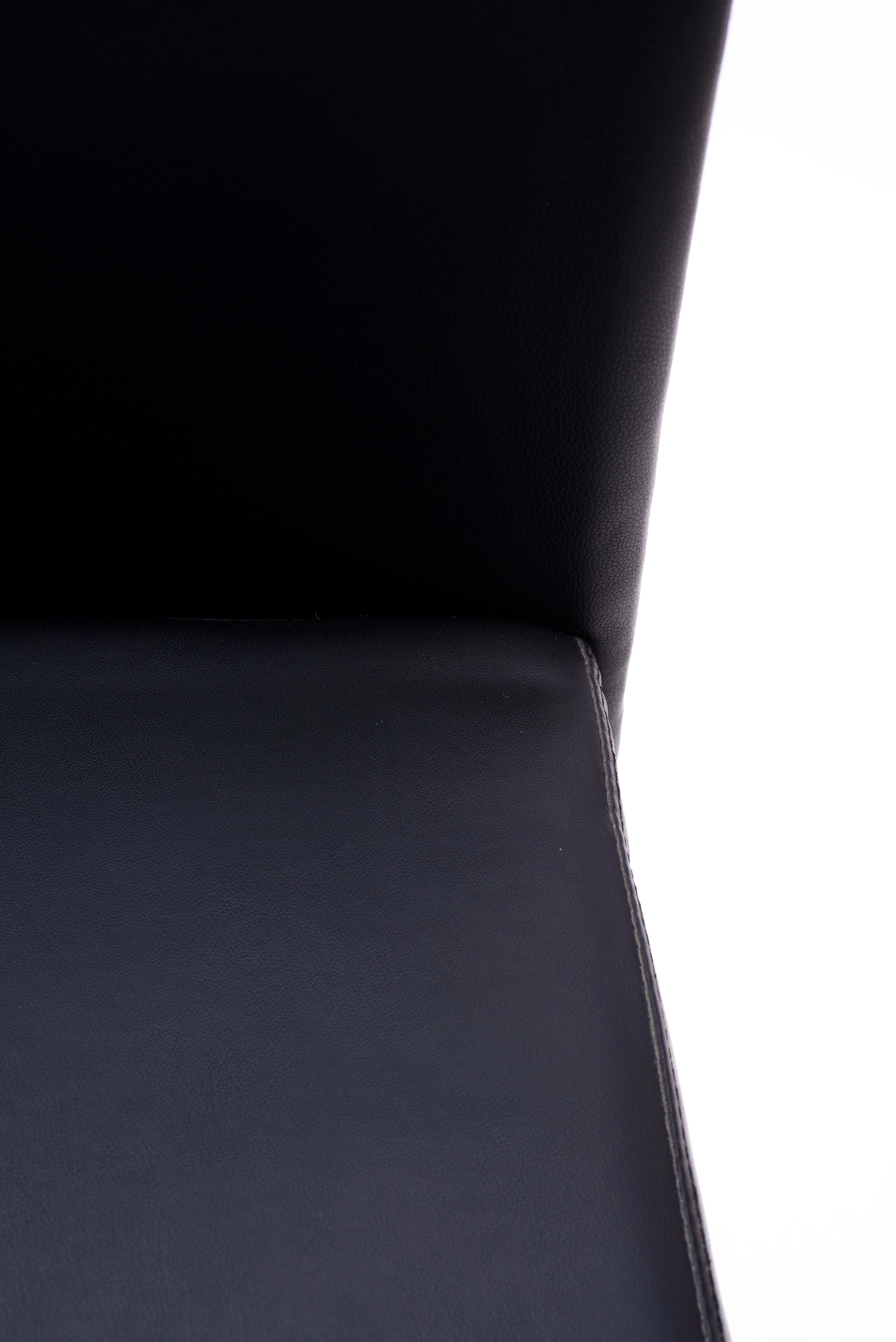 MODERN DINING CHAIR WITH BLACK VINYL UPHOLSTERY