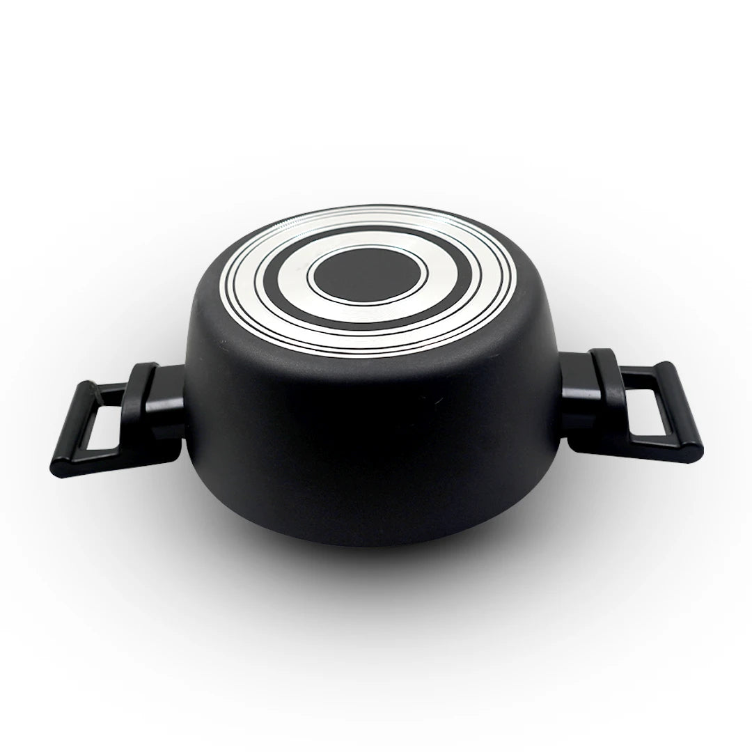 STONEWAVE GRANITE STYLE COOKWARE WITH GLASS LID – BLACK