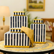 STRIPED ELEGANCE RECTANGLE CERAMIC POT