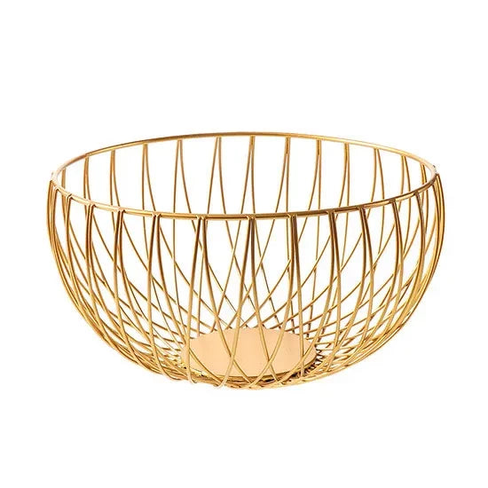 GOLD ELEGANT IRON STORAGE BASKET