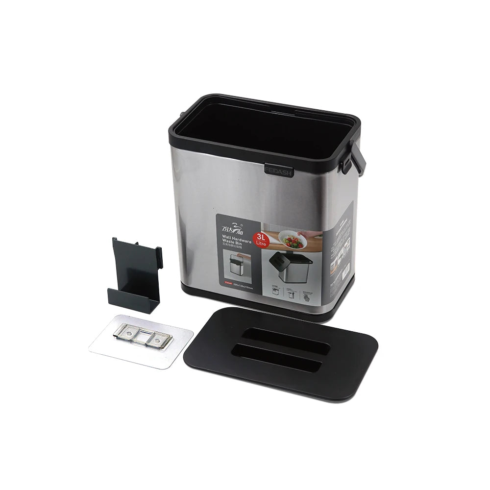 Kitchen Hanging Garbage Bin / Hanging Countertop Trash Bin with Lid