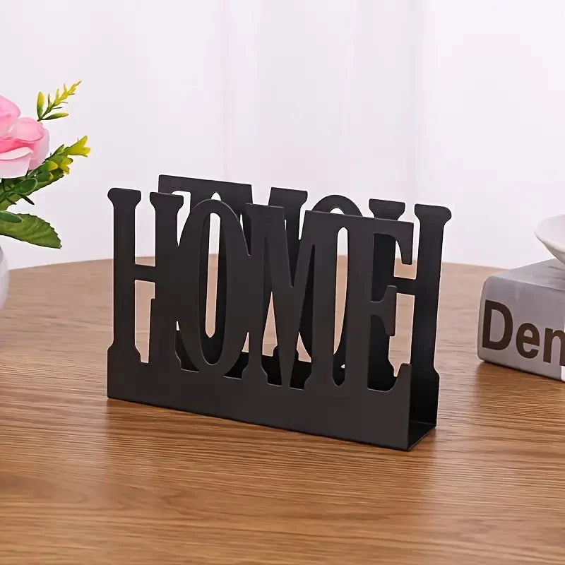 HOME BLACK METAL TISSUE HOLDER - MODERN DECORATIVE TISSUE ORGANIZER
